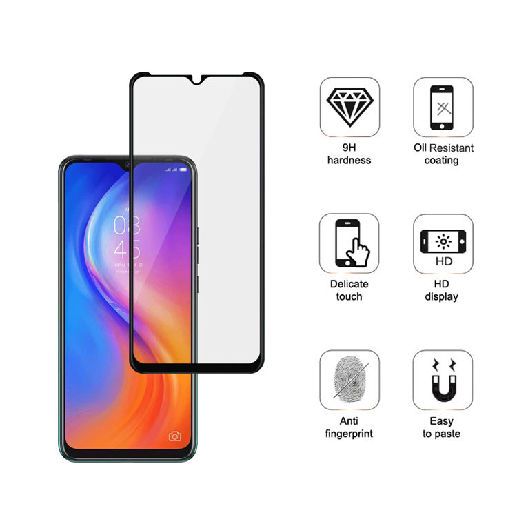 Alink 3D hot bending full glue tempered glass screen protector for Tecno Spark 5 Air