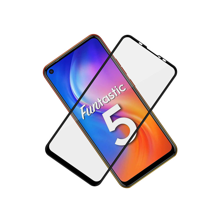 Alink 2.5D silk print full glue tempered glass screen protector for Tecno Spark 5 Pro