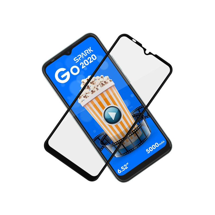 Alink 2.5D silk print full glue tempered glass screen protector for Tecno Spark Go 2020