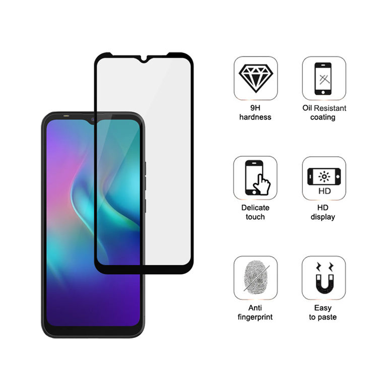 Alink 2.5D silk print full glue tempered glass screen protector for Tecno Spark Go Plus