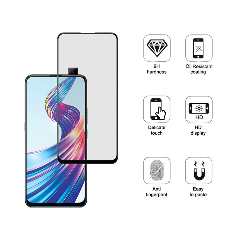 Alink 2.5D silk print full glue tempered glass screen protector for Vivo V15