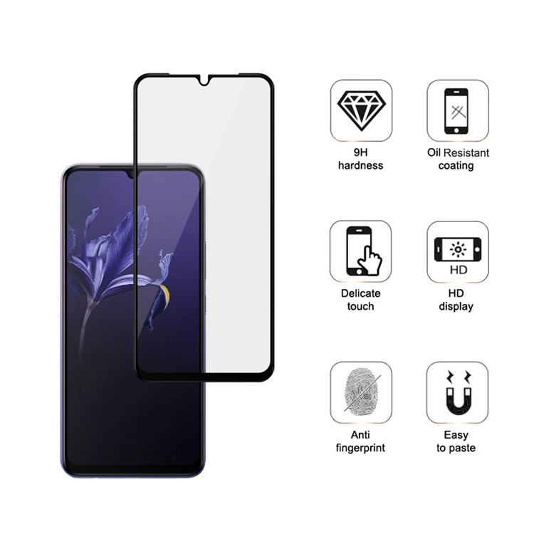 Alink 2.5D silk print full glue tempered glass screen protector for Vivo V20