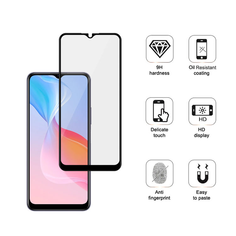 Alink 3D hot bending full glue tempered glass screen protector for Vivo Y30g