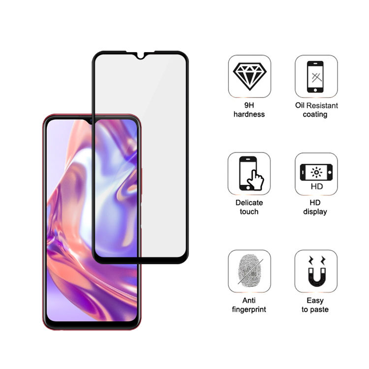 Alink 2.5D silk print full glue tempered glass screen protector for Vivo Y31s