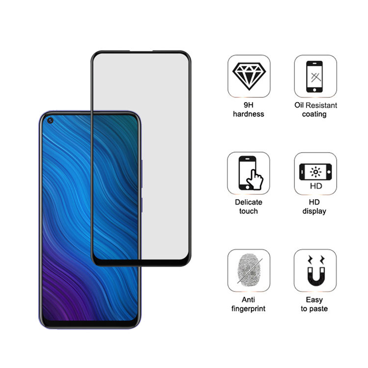 Alink 3D hot bending edge glue tempered glass screen protector for Vivo Y50