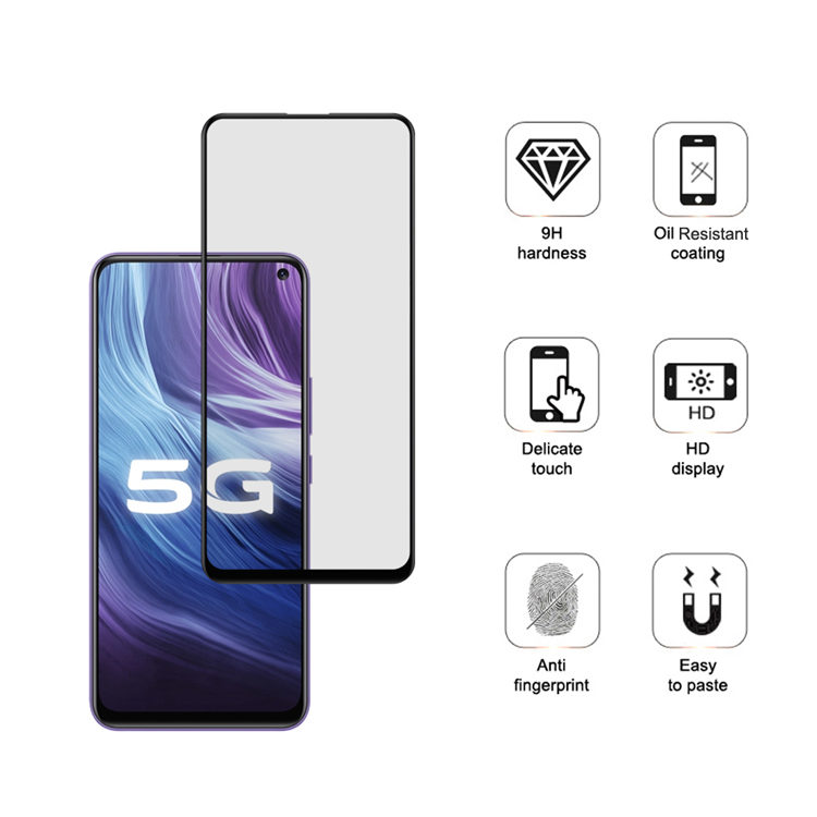 Alink 2.5D silk print full glue tempered glass screen protector for Vivo Z6