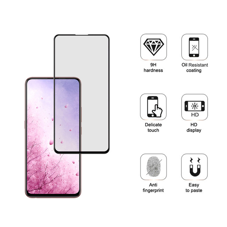 Alink 2.5D silk print full glue tempered glass screen protector for Vivo S1