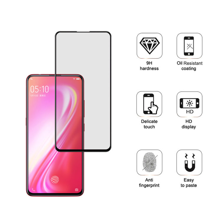 Alink 2.5D silk print full glue tempered glass screen protector for Vivo S1 Pro