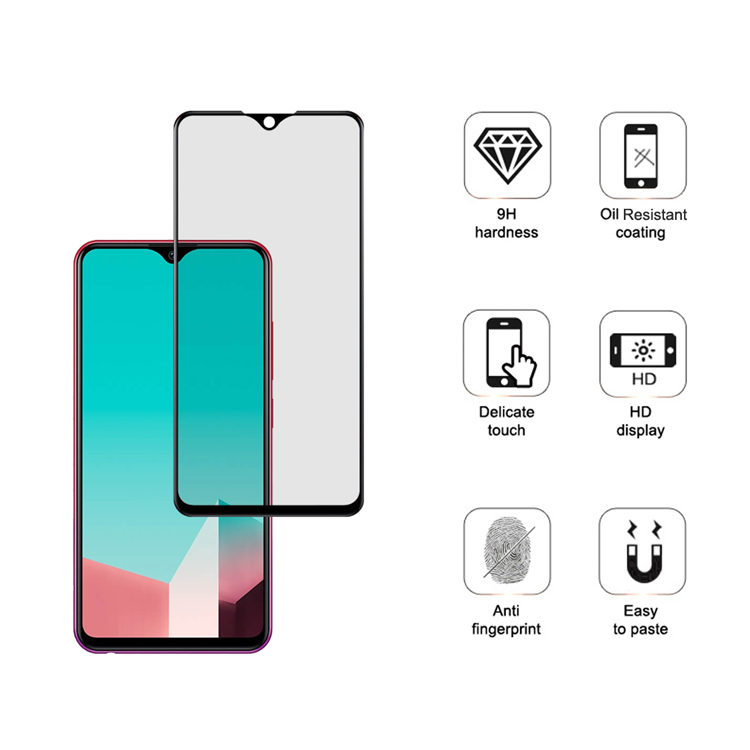 Alink 2.5D silk print full glue tempered glass screen protector for Vivo U1