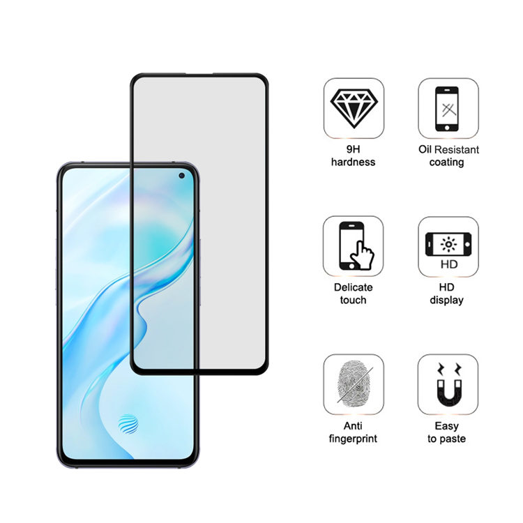 Alink 2.5D silk print full glue tempered glass screen protector for Vivo X30