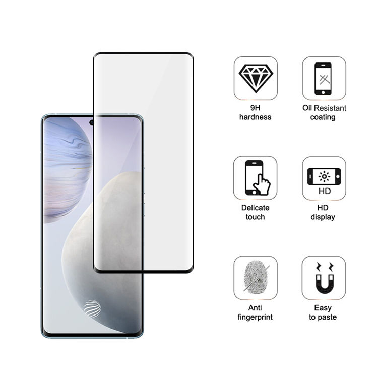 Alink 3D hot bending full glue tempered glass screen protector for Vivo X60 Pro