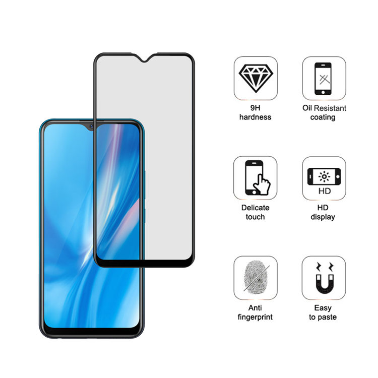 Alink 2.5D silk print full glue tempered glass screen protector for Vivo Y11