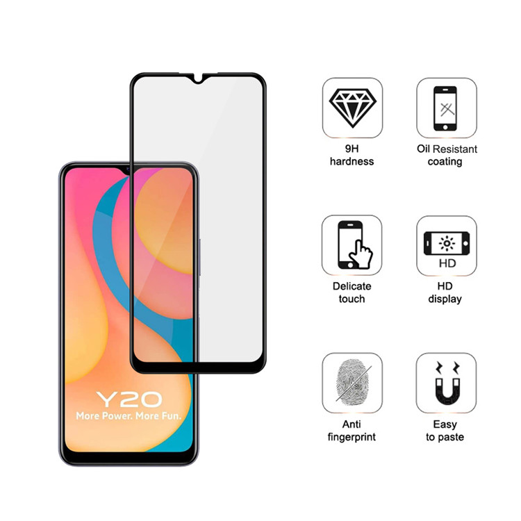 Alink 3D hot bending full glue tempered glass screen protector for Vivo Y20