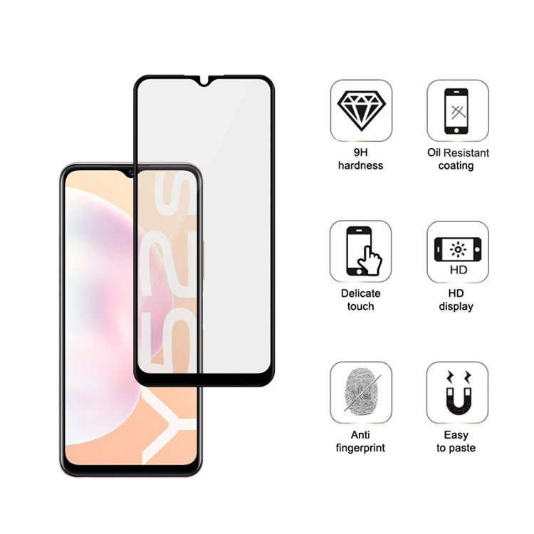 Alink 3D hot bending edge glue tempered glass screen protector for Vivo Y52s