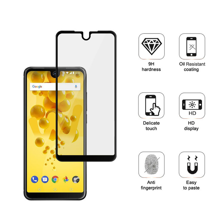 Alink 2.5D silk print full glue tempered glass screen protector for Wiko View 2