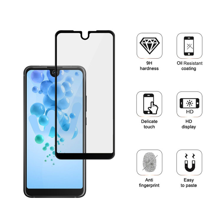 Alink 2.5D silk print full glue tempered glass screen protector for Wiko View 2 Pro