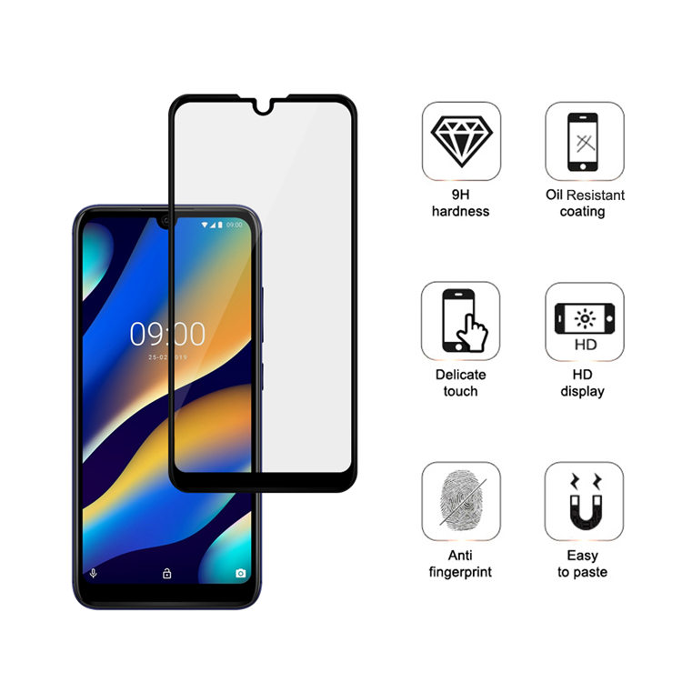 Alink 2.5D silk print full glue tempered glass screen protector for Wiko View 3 Lite