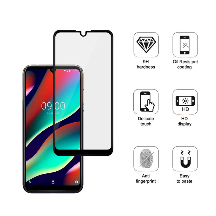 Alink 2.5D silk print full glue tempered glass screen protector for Wiko View 3 Pro