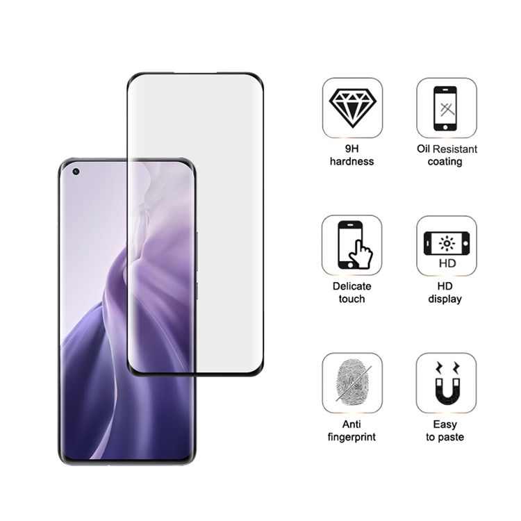 Alink 3D curved precise carving tempered glass screen protector for Xiaomi 11