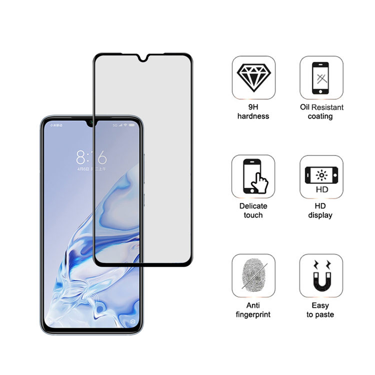 Alink 2.5D silk print full glue tempered glass screen protector for Xiaomi 9 Pro 5G