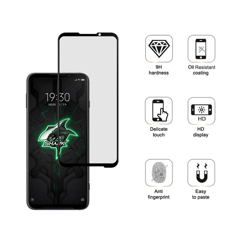 Alink 3D hot bending full glue tempered glass screen protector for Xiaomi Black Shark 3