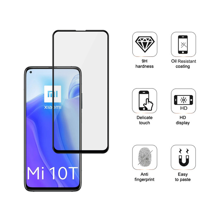 Alink 2.5D silk print full glue tempered glass screen protector for Xiaomi Mi 10T