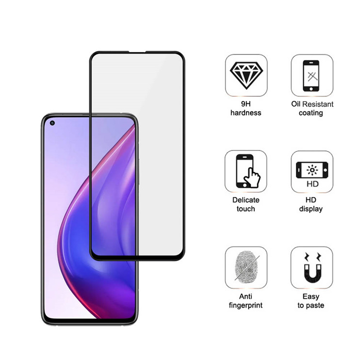 Alink 2.5D silk print full glue tempered glass screen protector for Xiaomi Mi 10T Pro