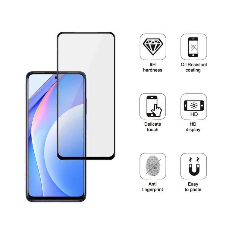 Alink 2.5D silk print full glue tempered glass screen protector for Xiaomi Mi 10T Lite