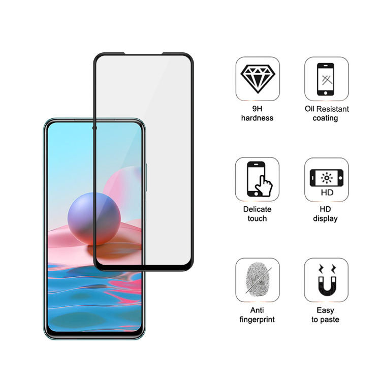 Alink 2.5D silk print full glue tempered glass screen protector for Xiaomi Redmi Note 10 Pro Max