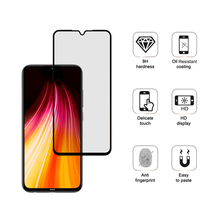 Alink 3D hot bending edge glue tempered glass screen protector for Xiaomi Redmi Note 8T