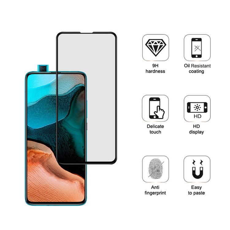 Alink 2.5D silk print full glue tempered glass screen protector for Xiaomi Redmi K30 Pro